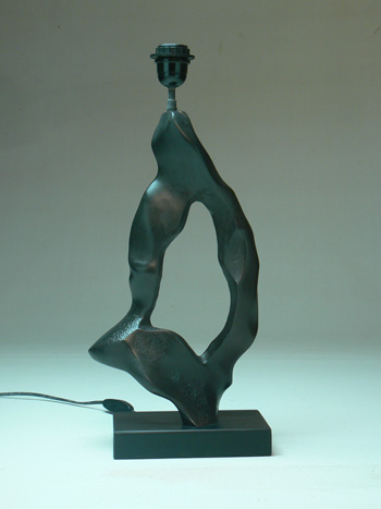 acheter lampe sculpture bronze noire signee michel jaubert annees 80 a vendre immediat