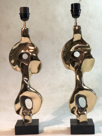 buy lamp sculpture bronze michel jaubert french artist, buy vintage art michel jaubert