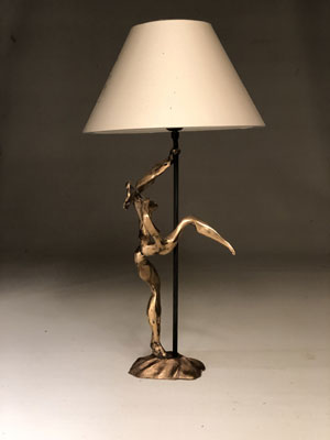 nu a la barre nu stylise monte en lampe d art par michel jaubert